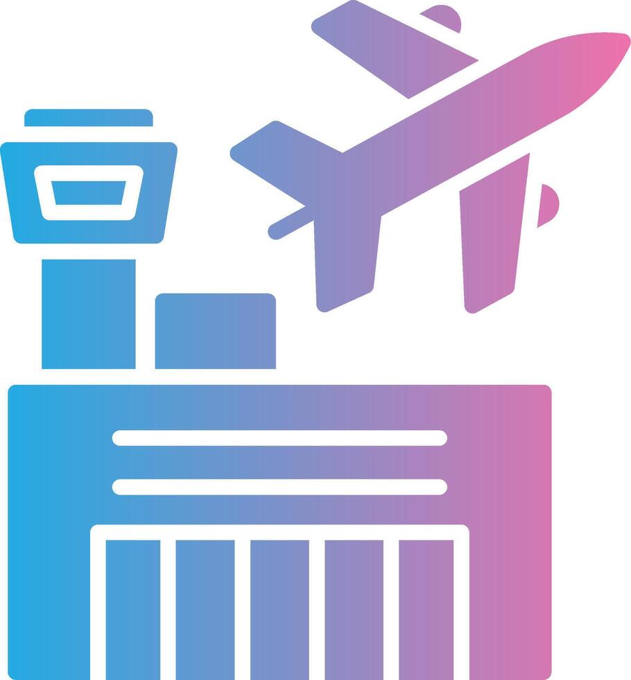 aeroporto glifo gradiente ícone Projeto vetor