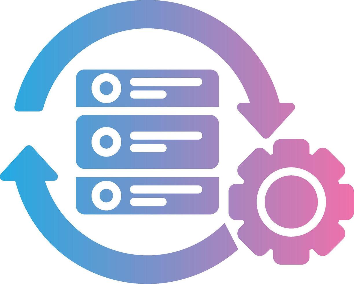 dados em processamento glifo gradiente ícone Projeto vetor