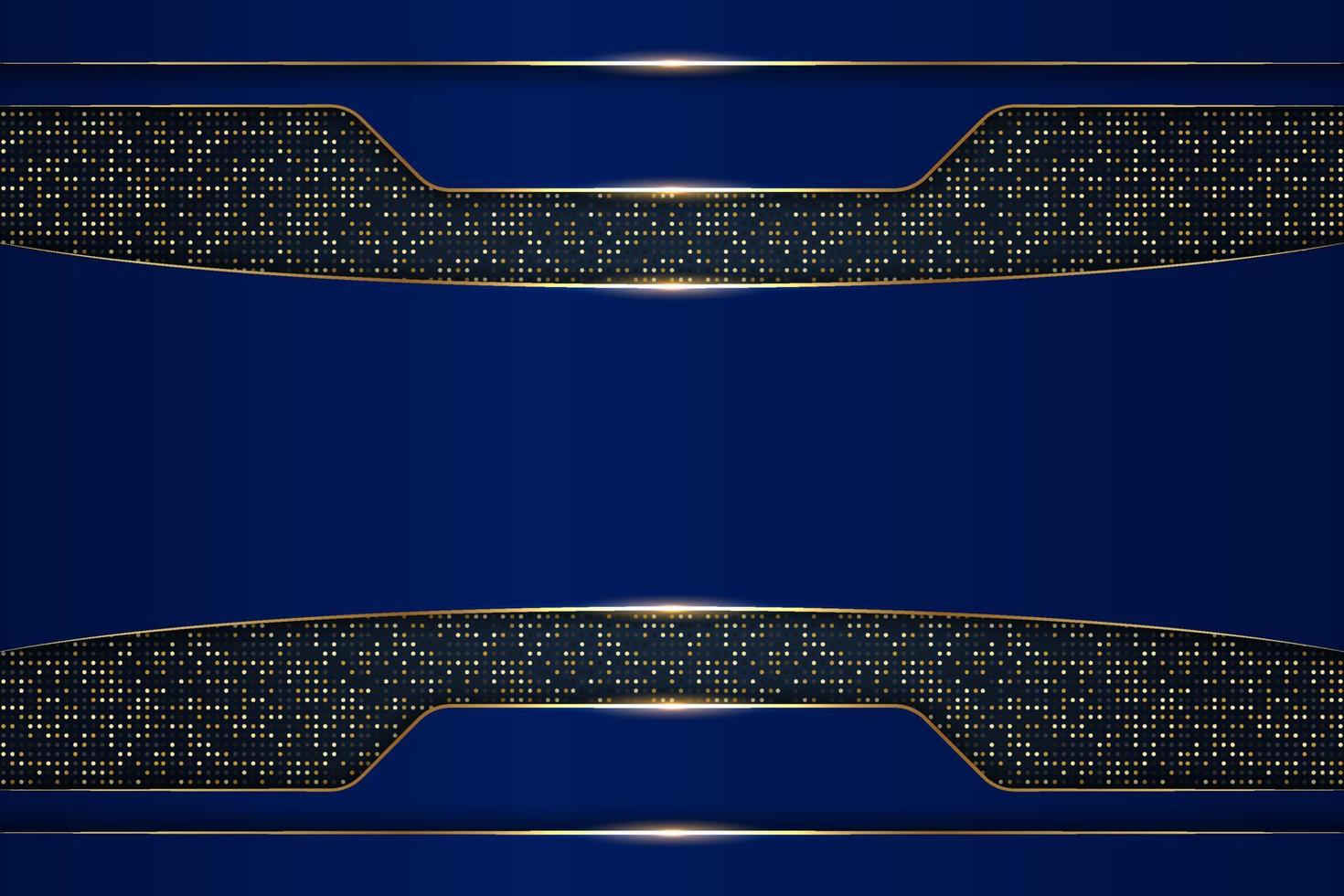 fundo de luxo abstrato azul premium com glitter dourado elegante vetor