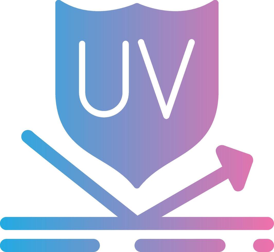 uv proteção glifo gradiente ícone Projeto vetor