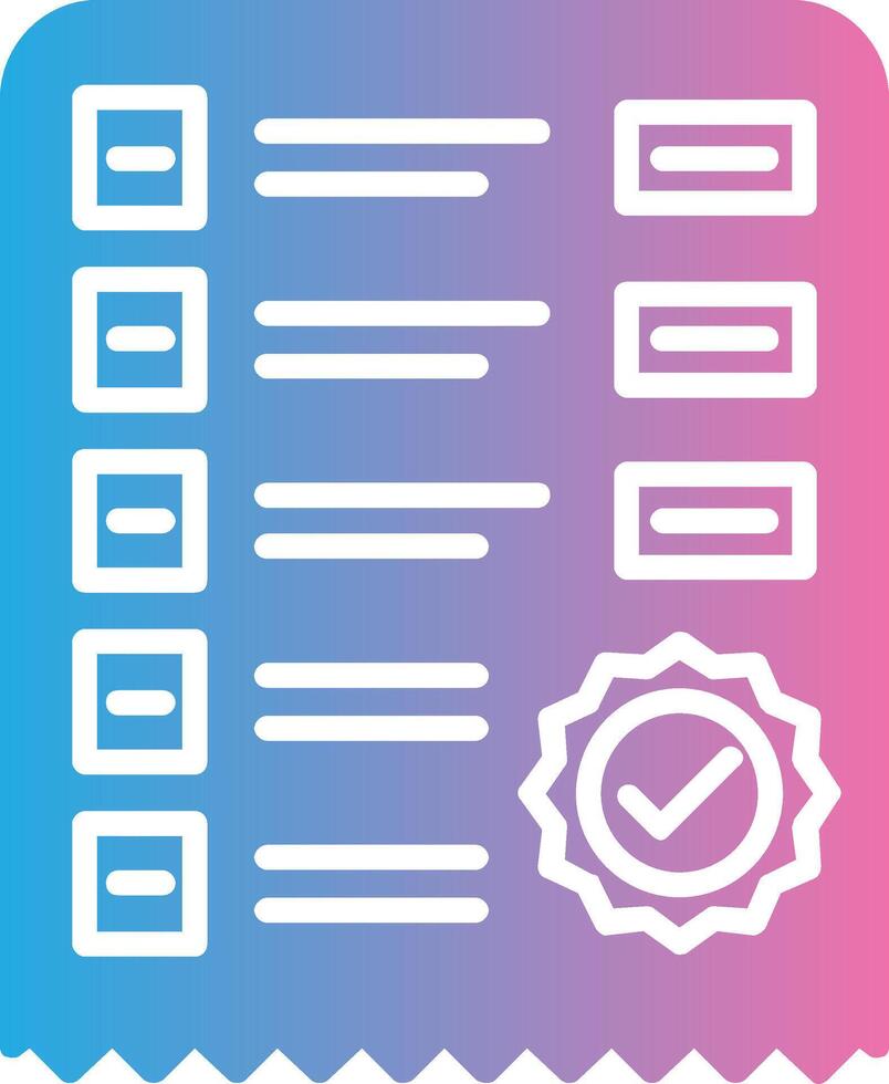 lista de controle glifo gradiente ícone Projeto vetor