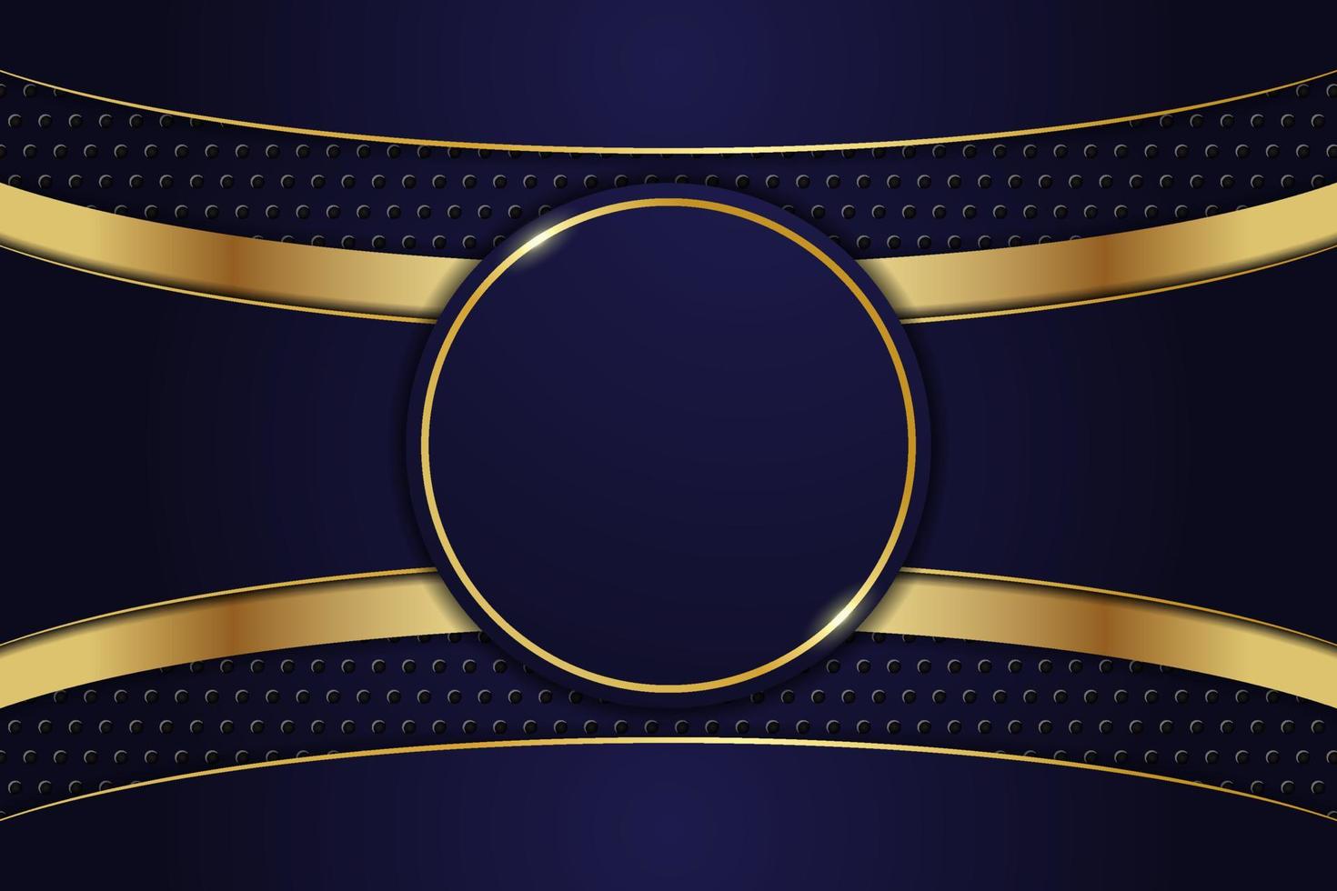 fundo de luxo em forma de círculo metálico marinho com elegante efeito dourado brilhante vetor