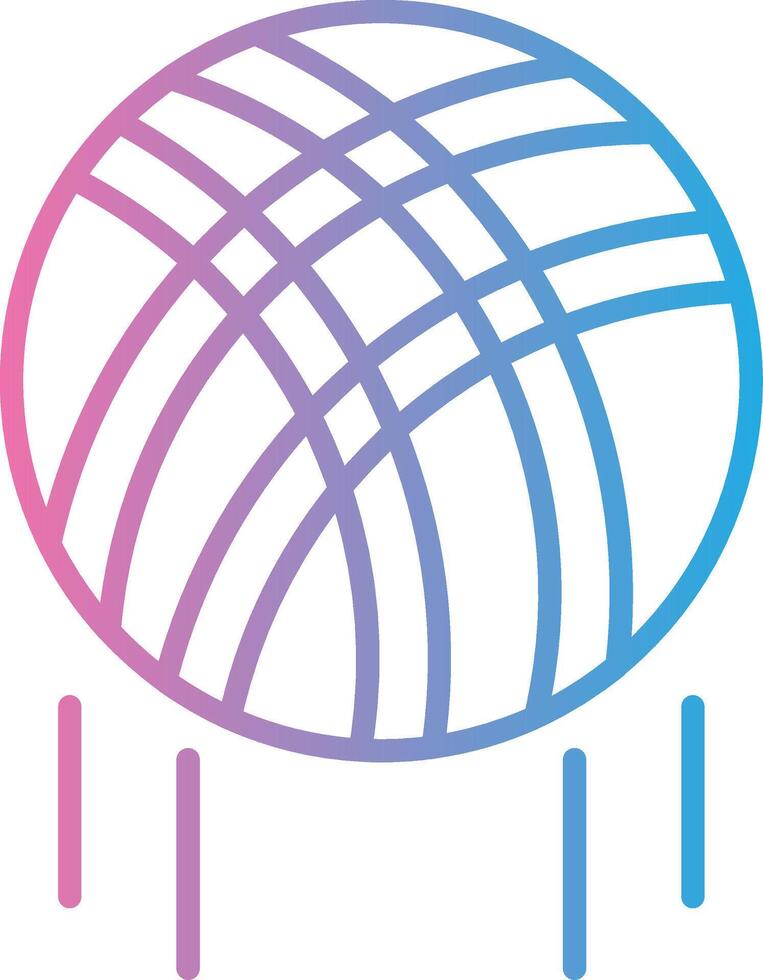 voleibol linha gradiente ícone Projeto vetor