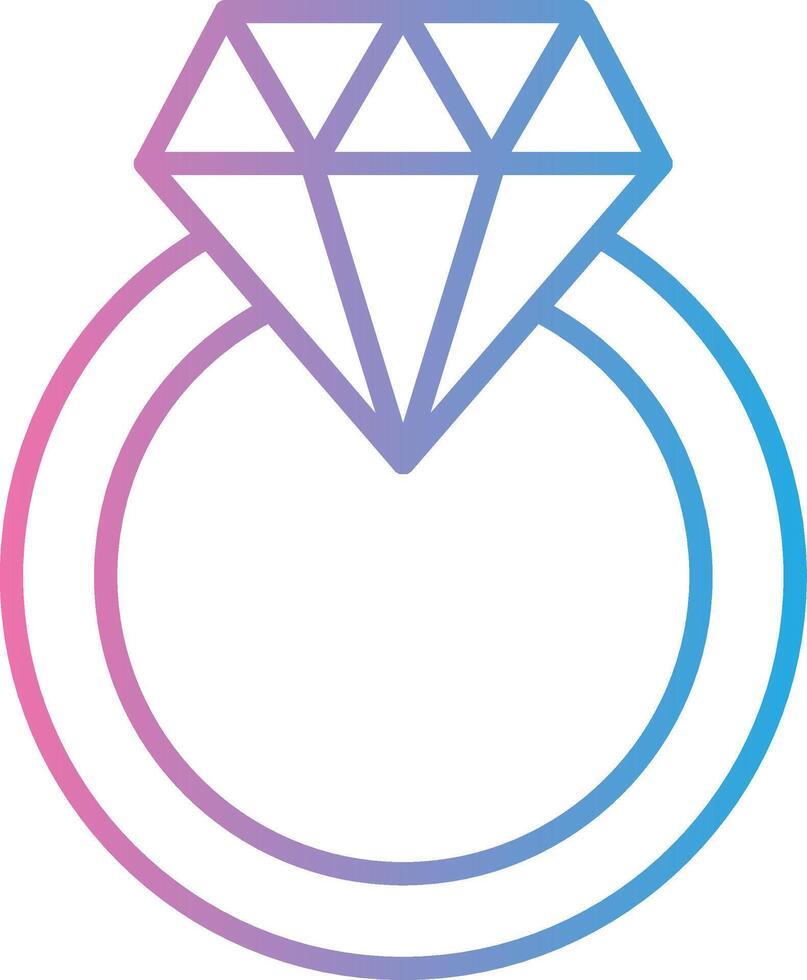 diamante anel linha gradiente ícone Projeto vetor