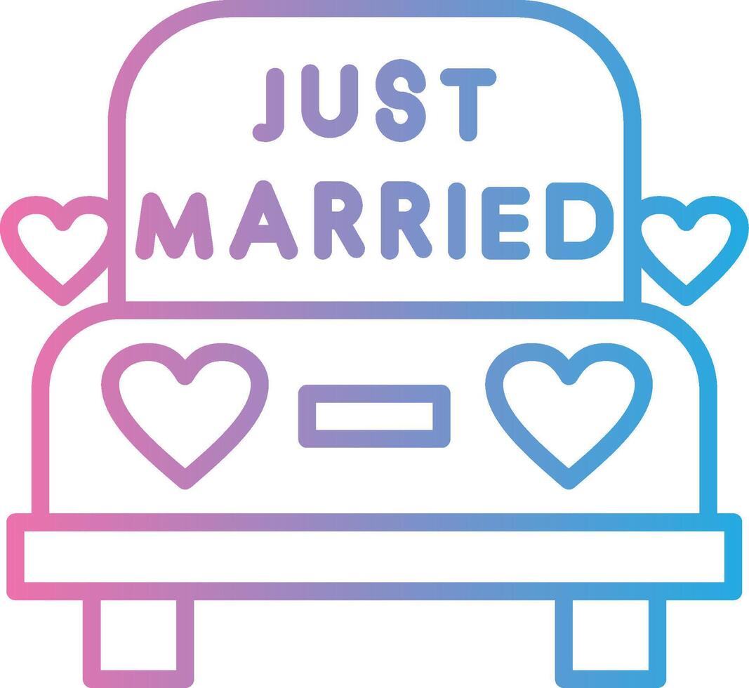 Casamento carro linha gradiente ícone Projeto vetor