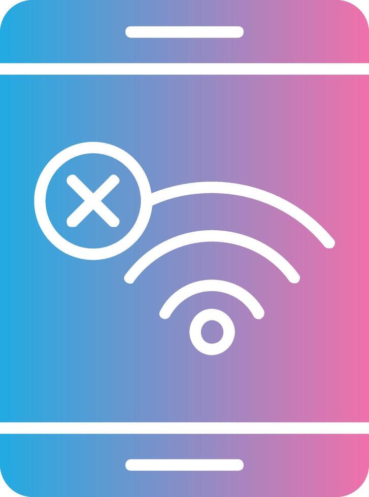 não Wi-fi glifo gradiente ícone Projeto vetor