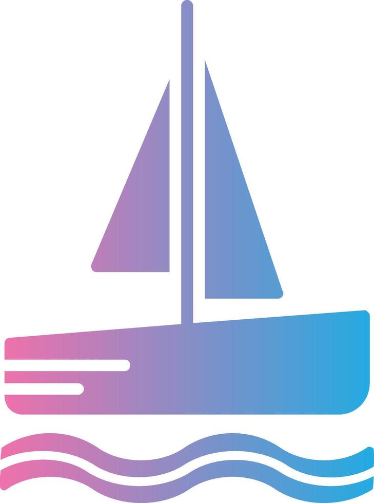 catamarã glifo gradiente ícone Projeto vetor