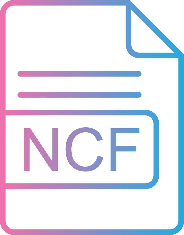 ncf Arquivo formato linha gradiente ícone Projeto vetor
