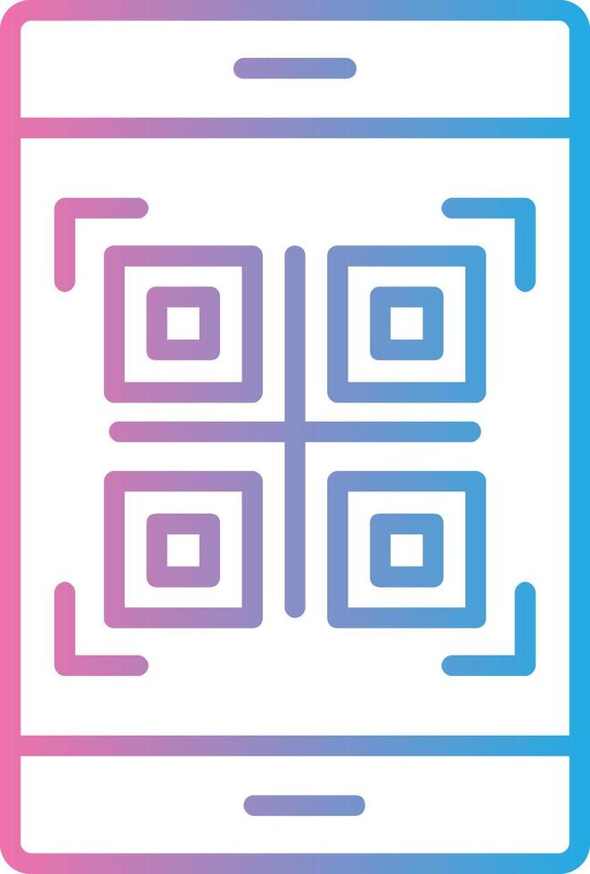 qr código linha gradiente ícone Projeto vetor