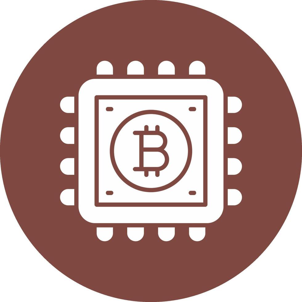 bitcoin processo glifo multi círculo ícone vetor