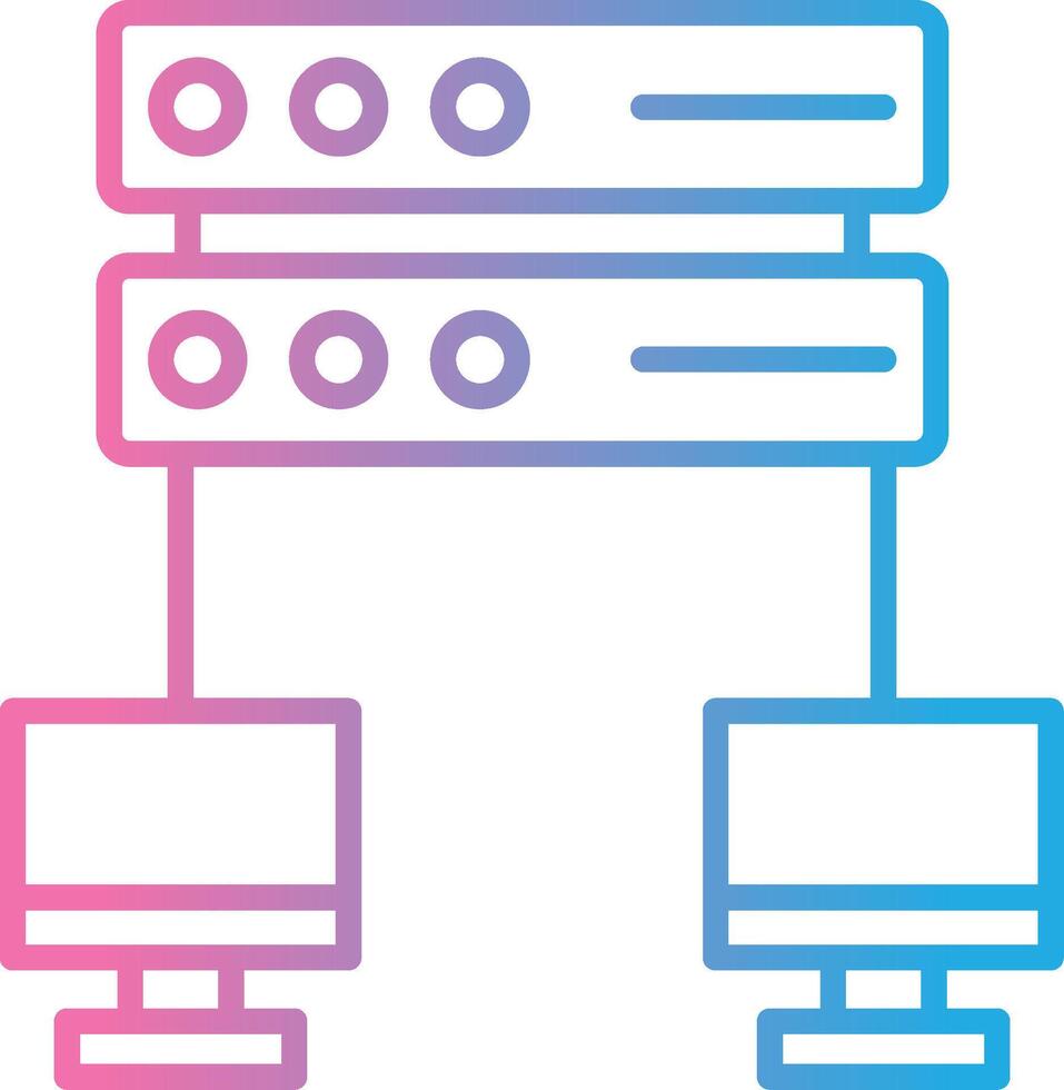 trabalho em rede linha gradiente ícone Projeto vetor