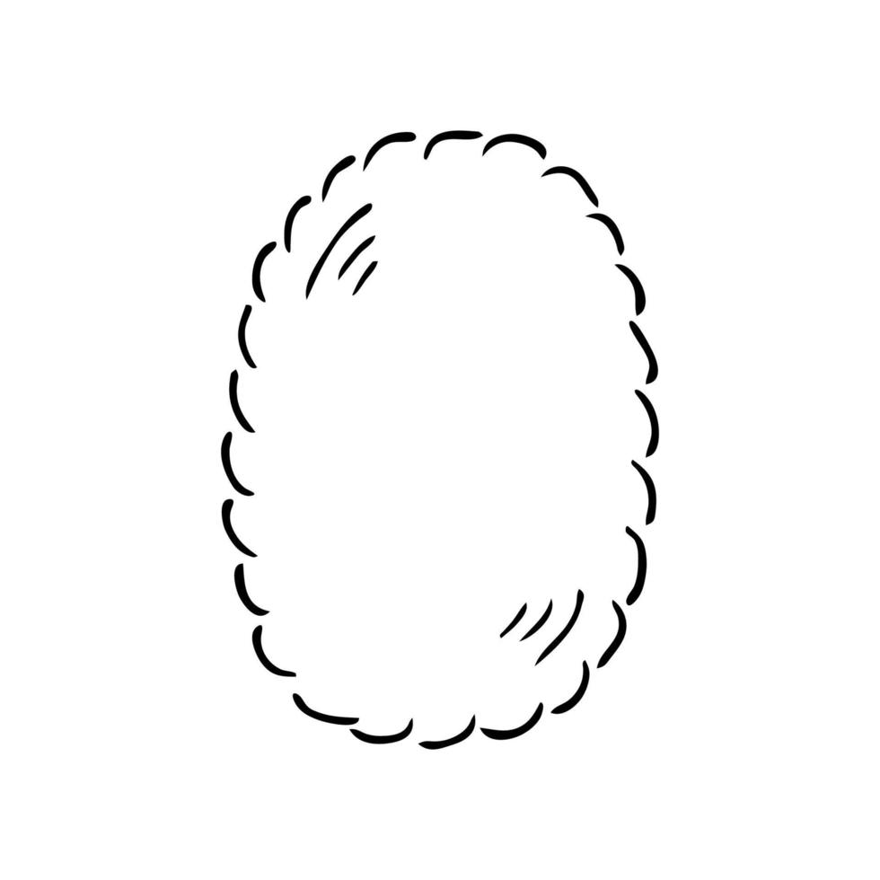 moldura oval vertical doodle vetor