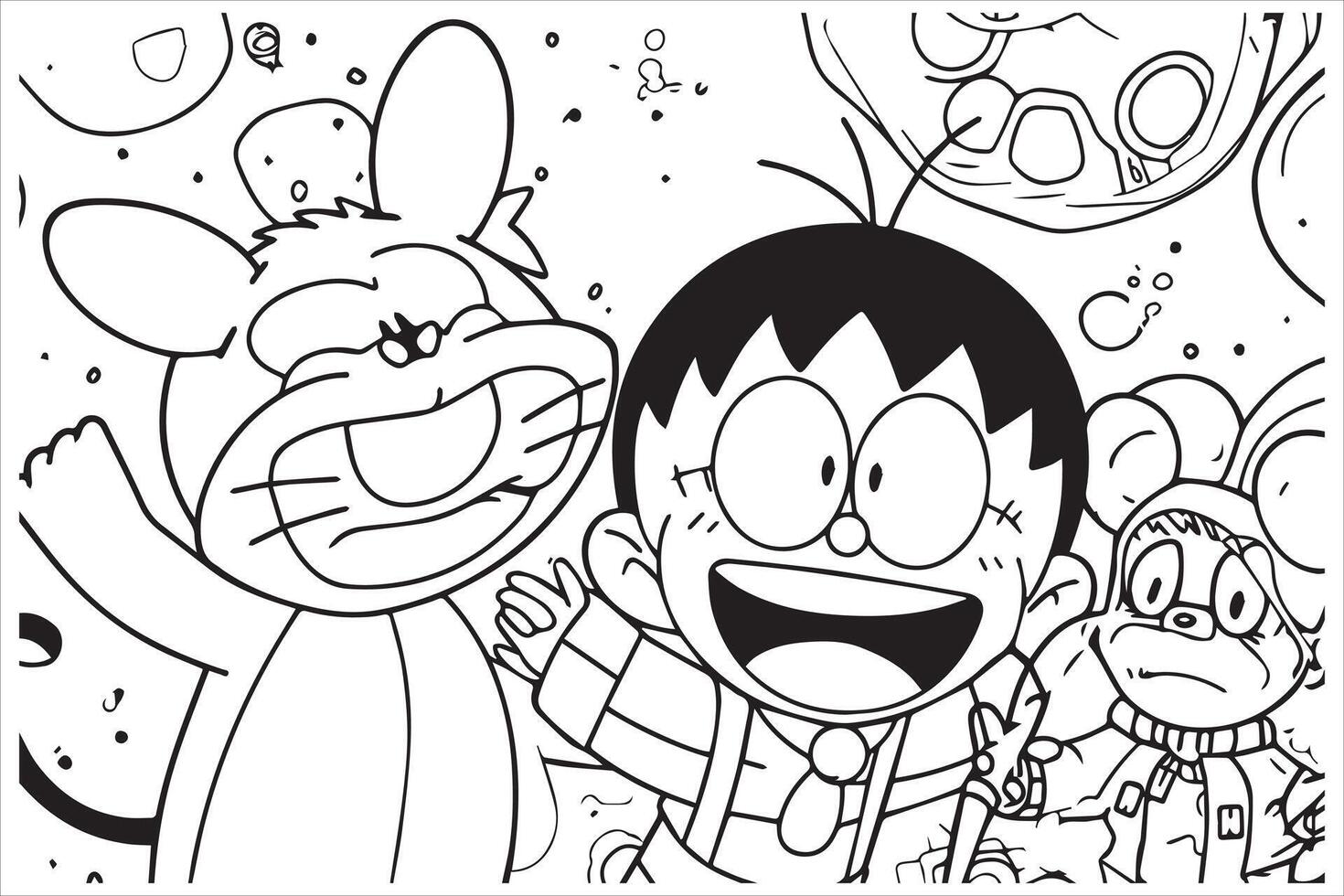 desenhando nobita nobi doraemon livre Projeto vetor