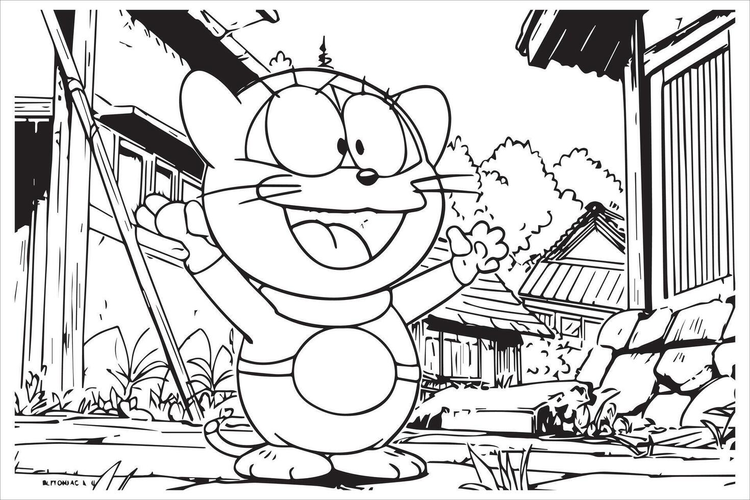 desenhando nobita nobi doraemon livre Projeto vetor