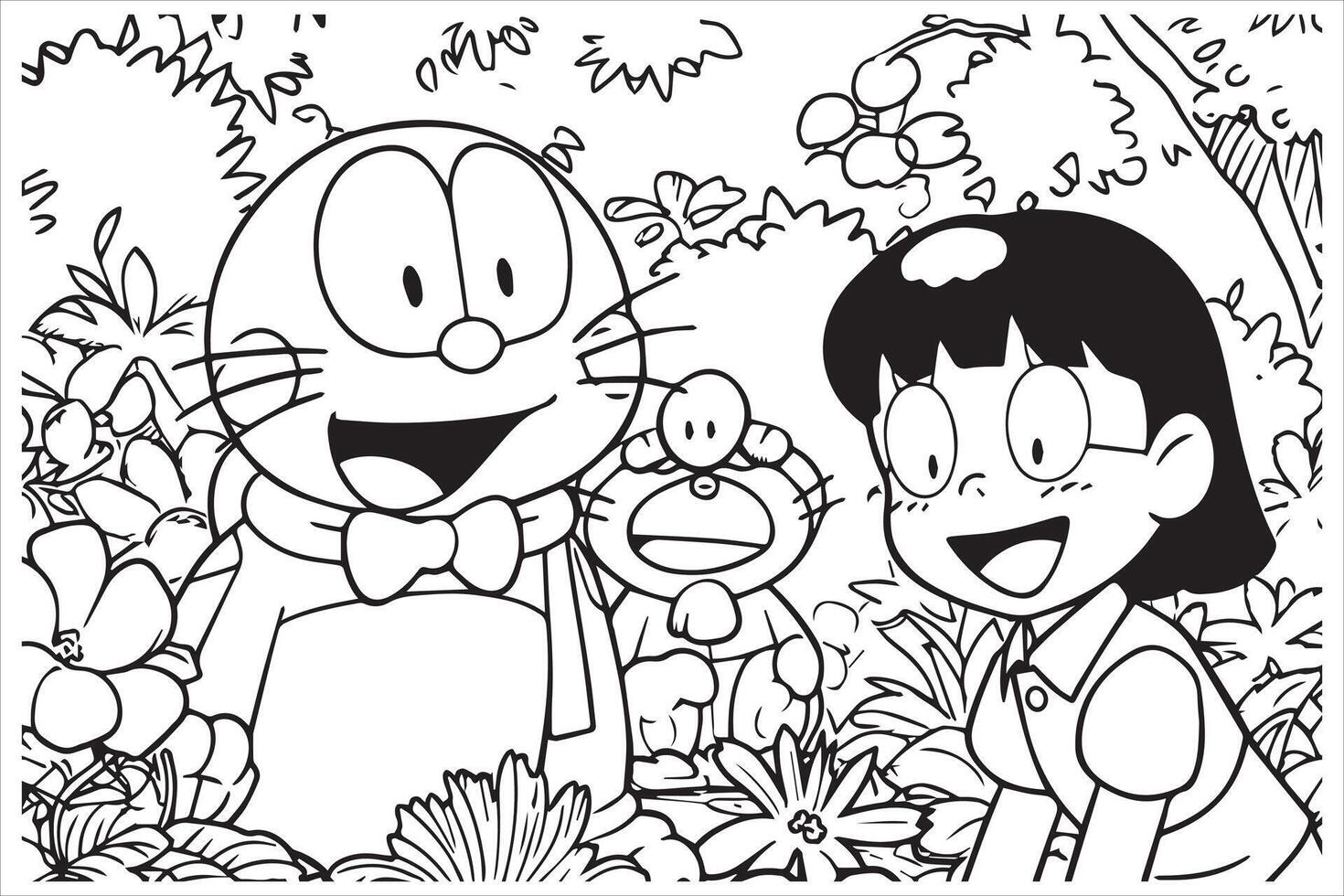 desenhando nobita nobi doraemon livre Projeto vetor