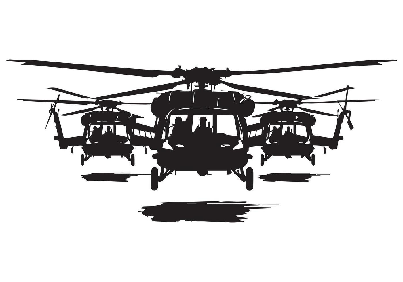 militares helicóptero silhueta livre vetor