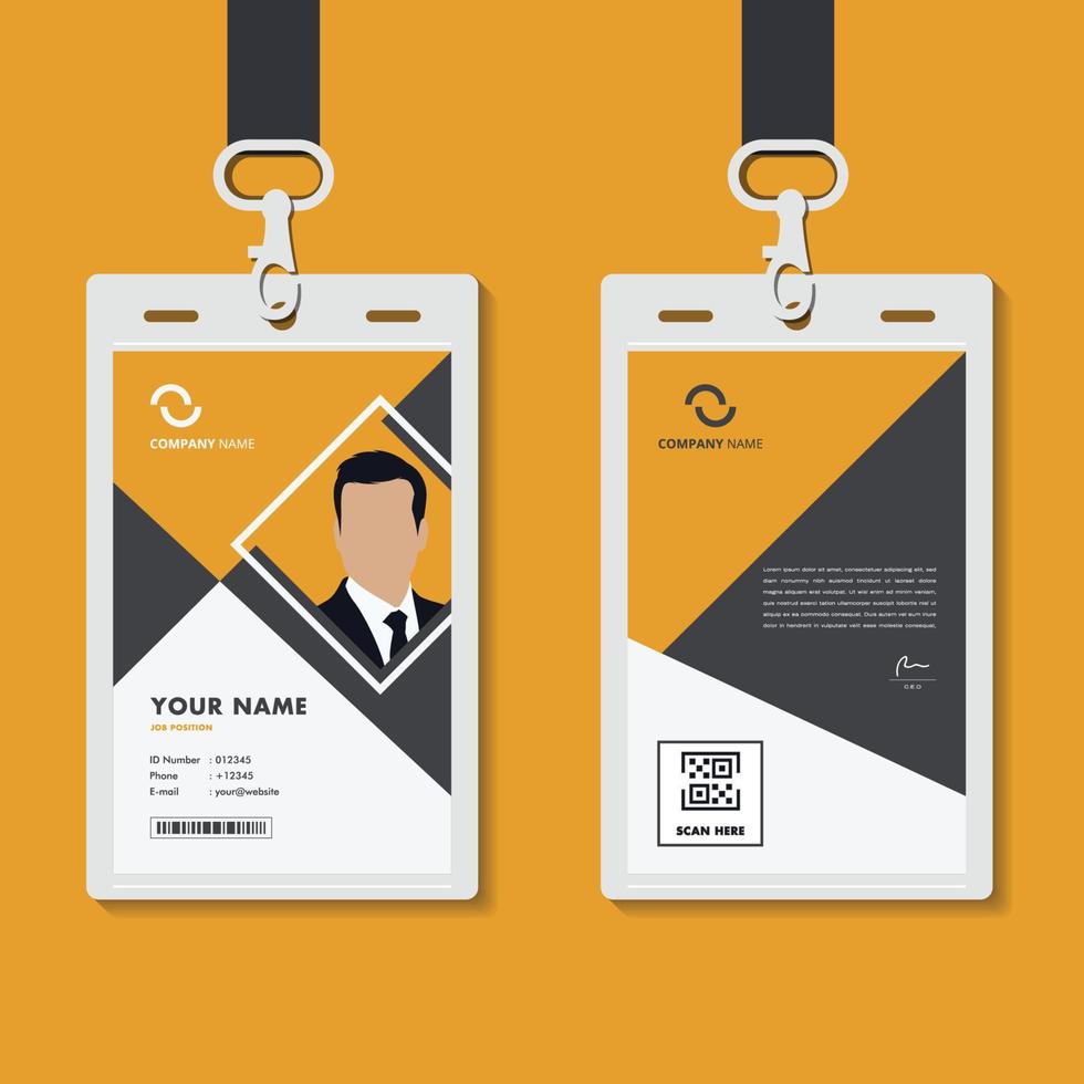 design de cartão de identidade moderno para empresas com maquete. design de cartão de identificação amarelo mínimo vetor