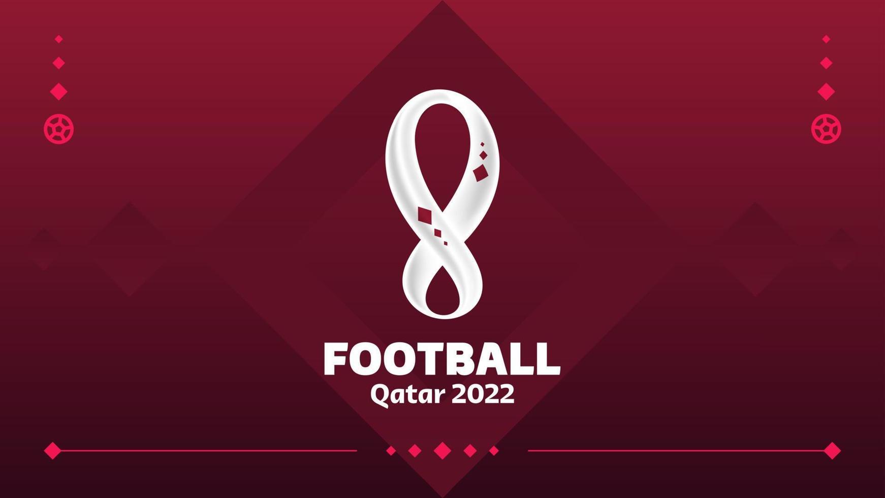 projeto de vetor de competição de futebol Qatar 2022. não é o logotipo oficial qatar 2022 em padrão de fundo vermelho bordô para banners, pôsteres, kit de mídia social, modelos, placar.