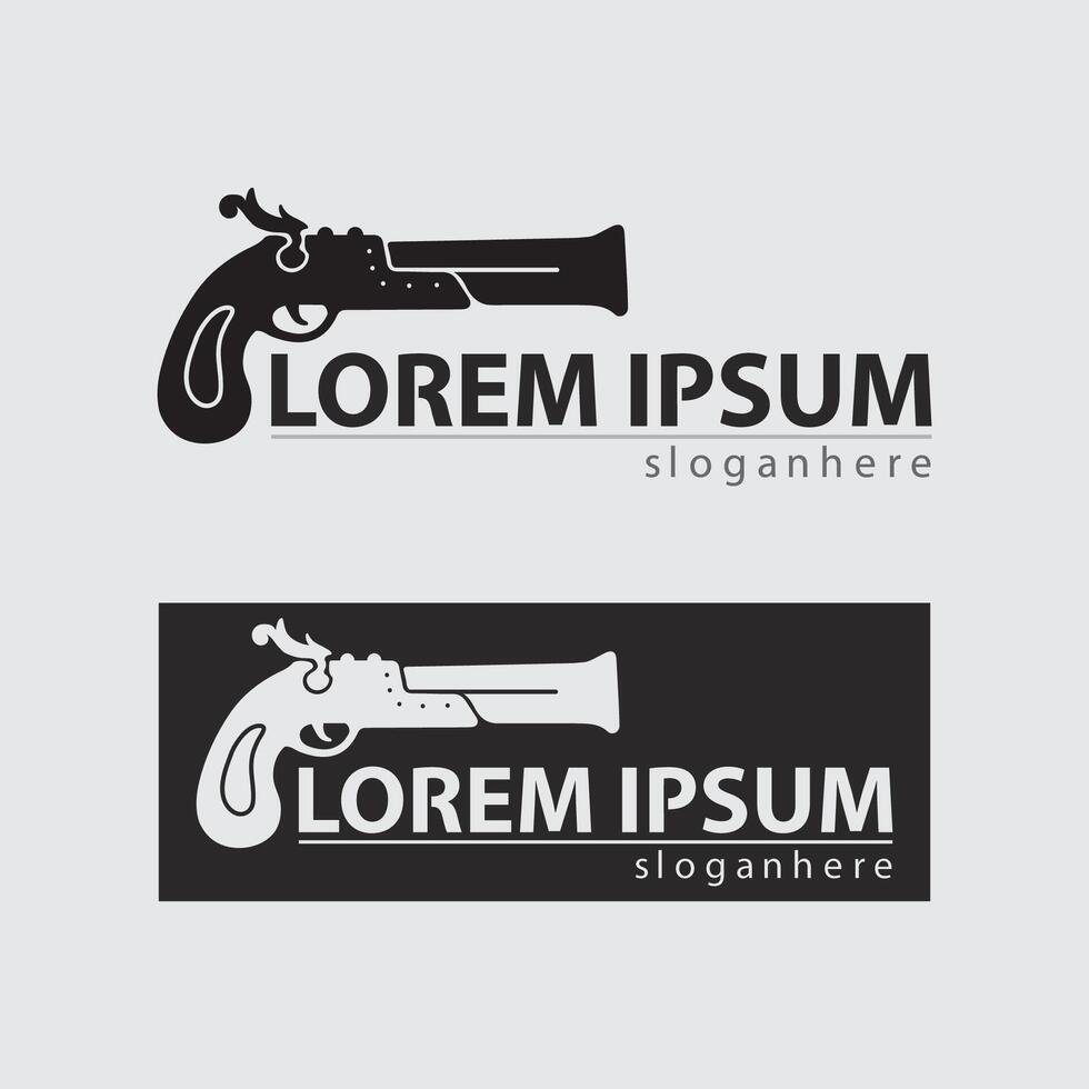 arma de fogo logotipo ícone e tático Projeto armas ilustração vetor