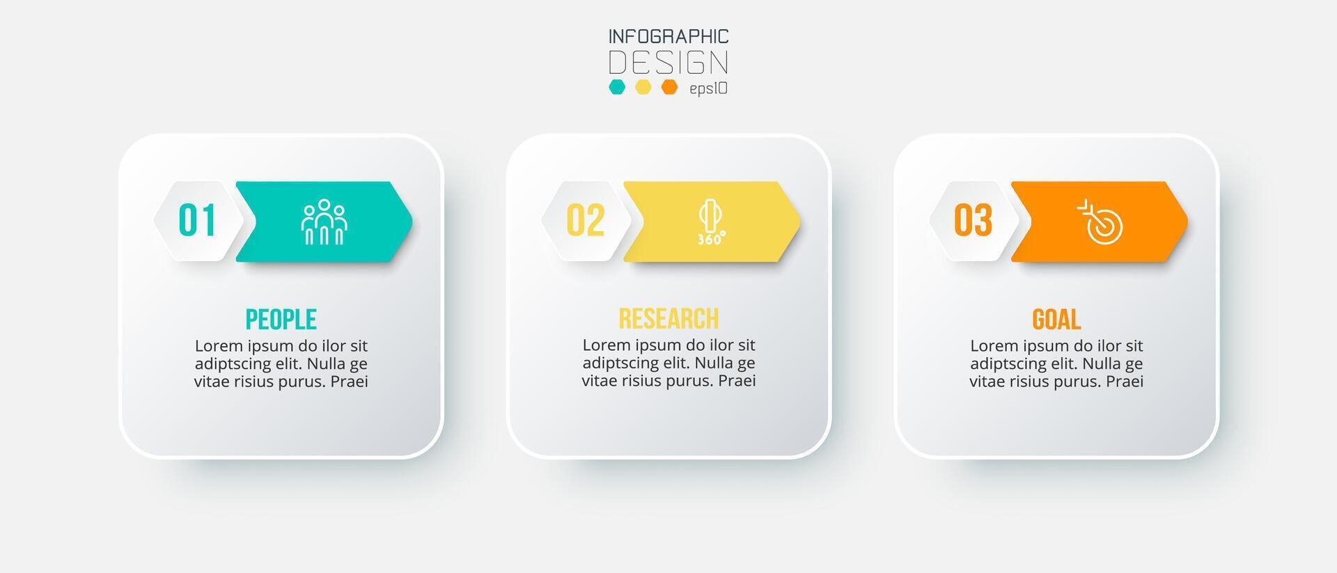 conceito de negócio de modelo infográfico com passo. vetor