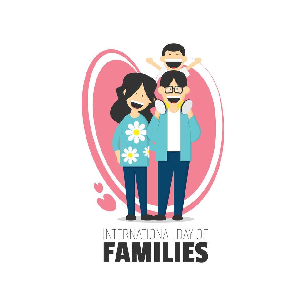 internacional dia do famílias poster com uma família rindo alegremente juntos vetor
