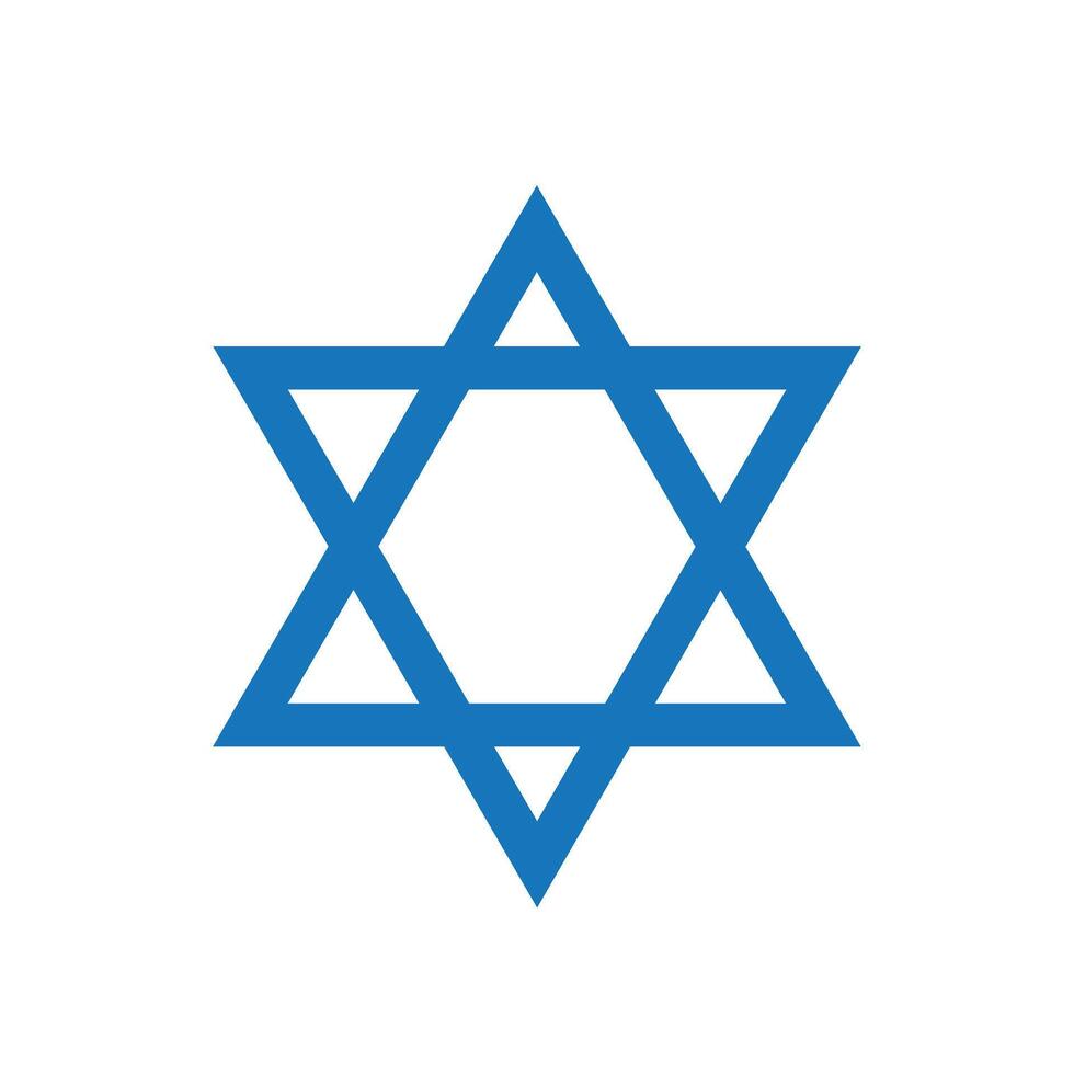 judaico israelense religioso símbolo. david judaísmo Estrela ícone logotipo. Israel judeu fé conceito Projeto isolado ícone logotipo vetor