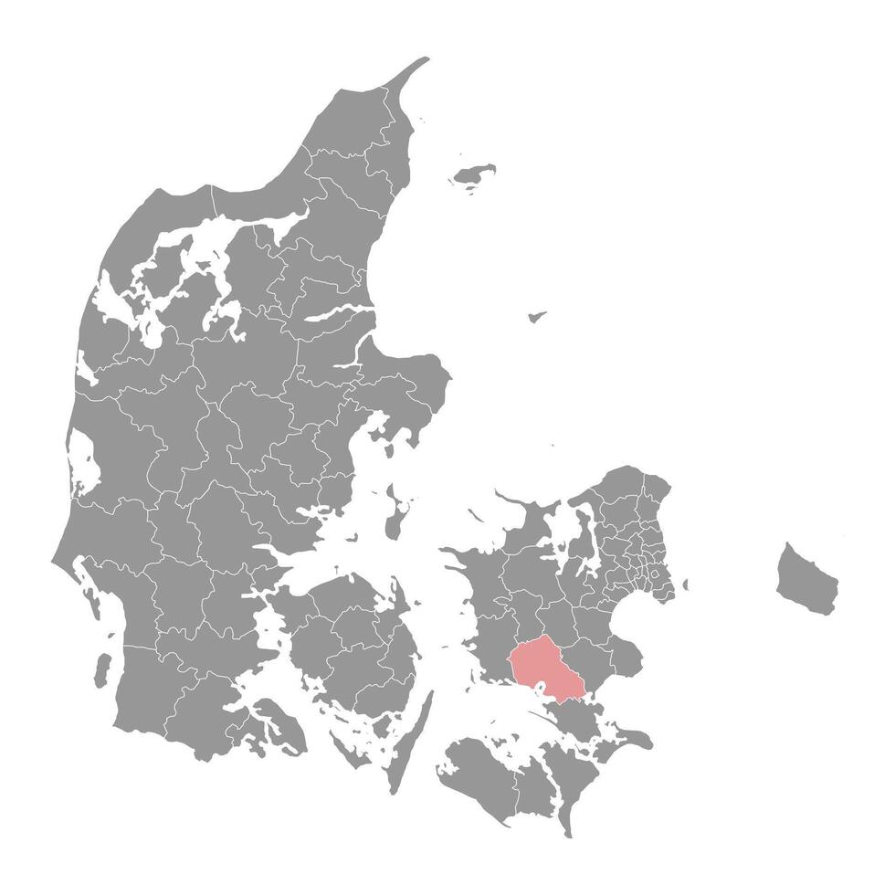 ingênuo município mapa, administrativo divisão do Dinamarca. ilustração. vetor