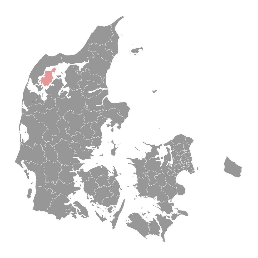 morso município mapa, administrativo divisão do Dinamarca. ilustração. vetor