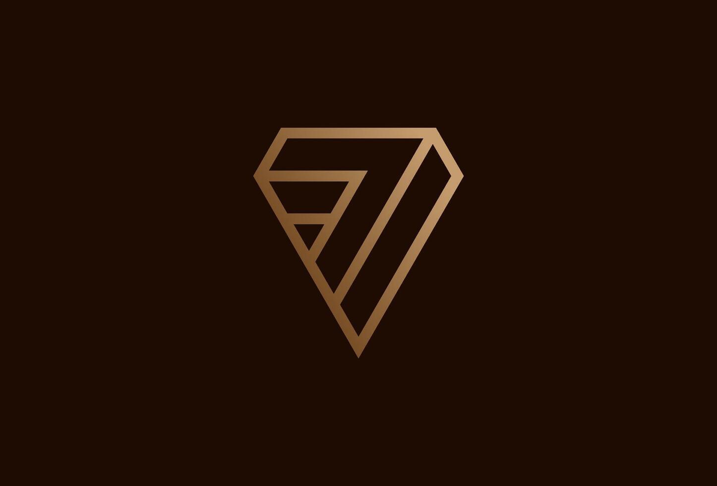 diamante joalheria logotipo, 3d número 7 com diamante combinação, utilizável para marca e o negócio logotipos, plano Projeto logotipo modelo elemento, ilustração vetor
