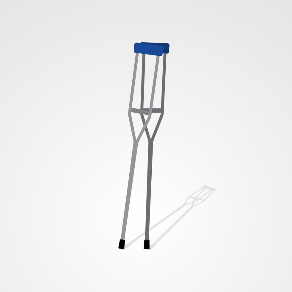 ilustração realista de ferramenta médica de bengala para paciente hospitalar e pessoa com deficiência em fundo isolado vetor