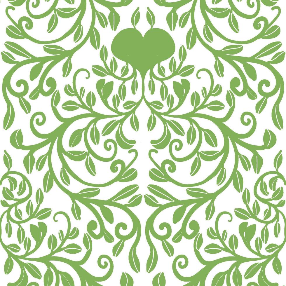 mão desenhado decorativo verde tropical floral vetor