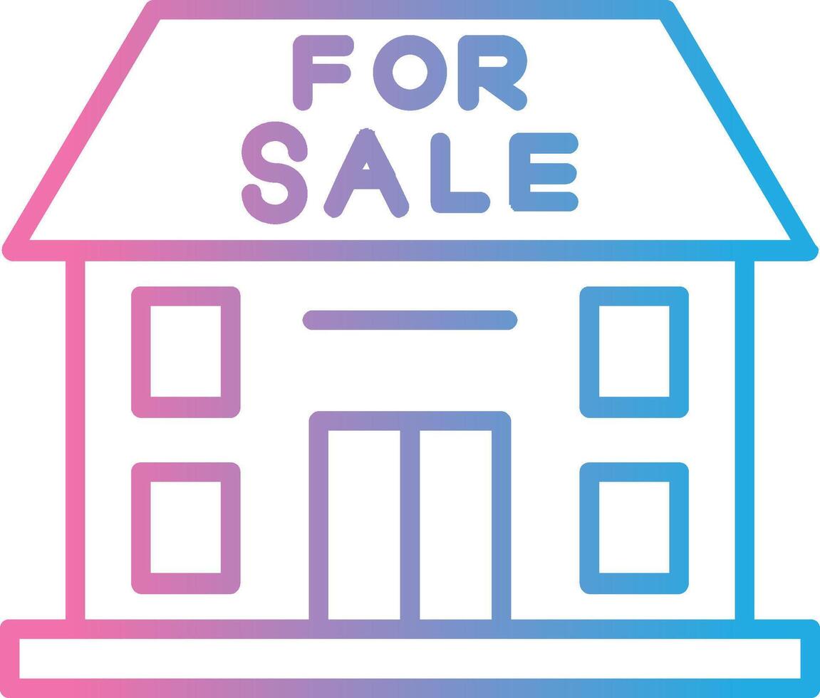 casa para venda linha gradiente ícone Projeto vetor