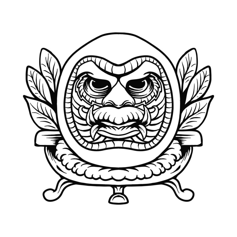 ilustração em vetor daruma japonês design de camiseta