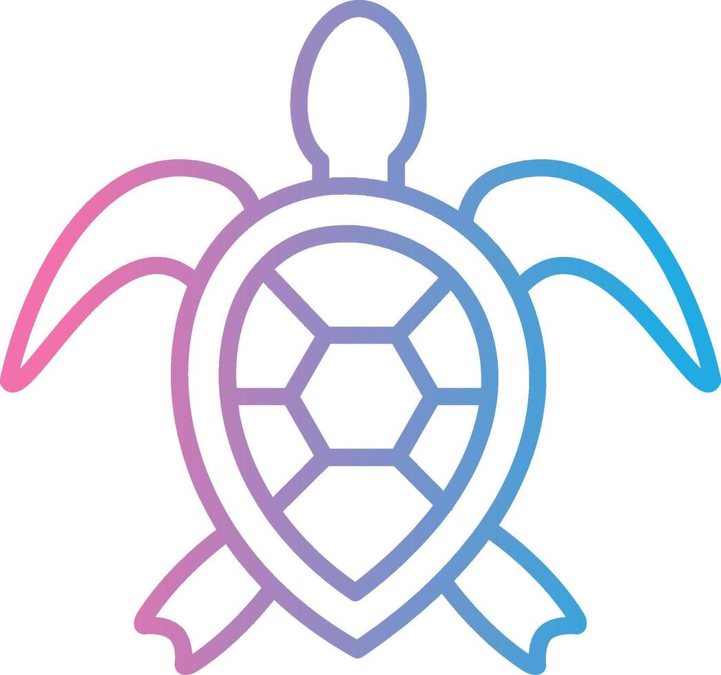 mar tartaruga linha gradiente ícone Projeto vetor