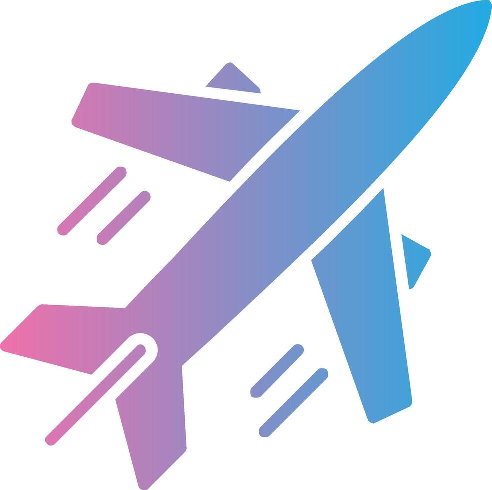 avião glifo gradiente ícone Projeto vetor