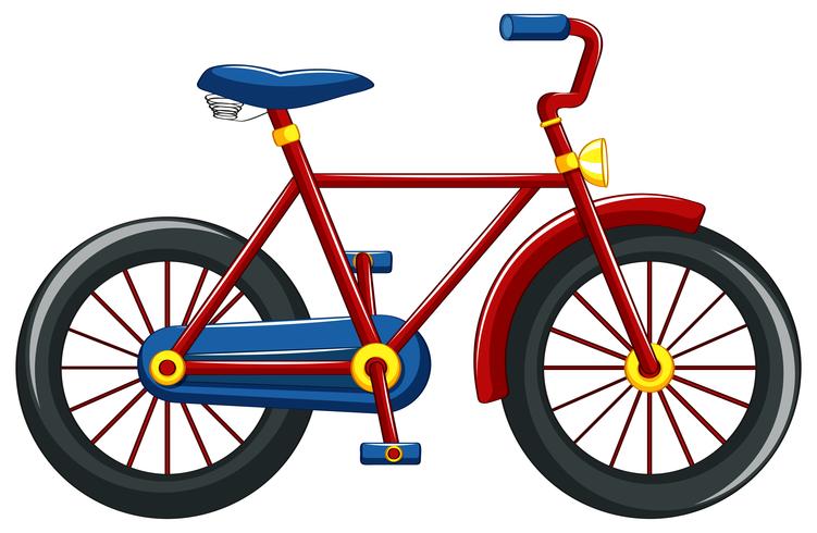 Bicicleta com moldura vermelha vetor