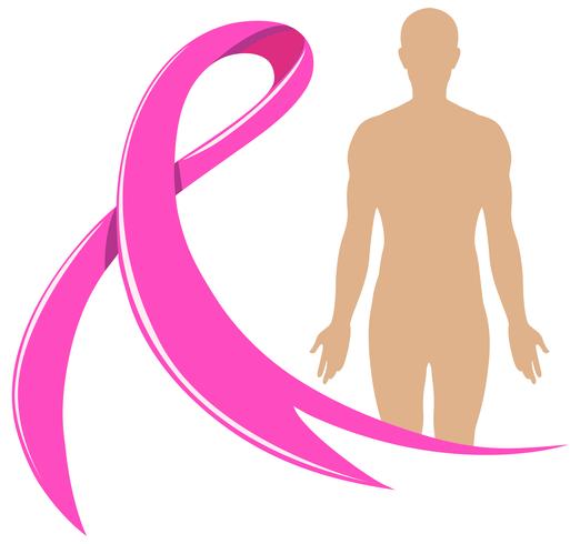 Corpo humano e fita rosa vetor