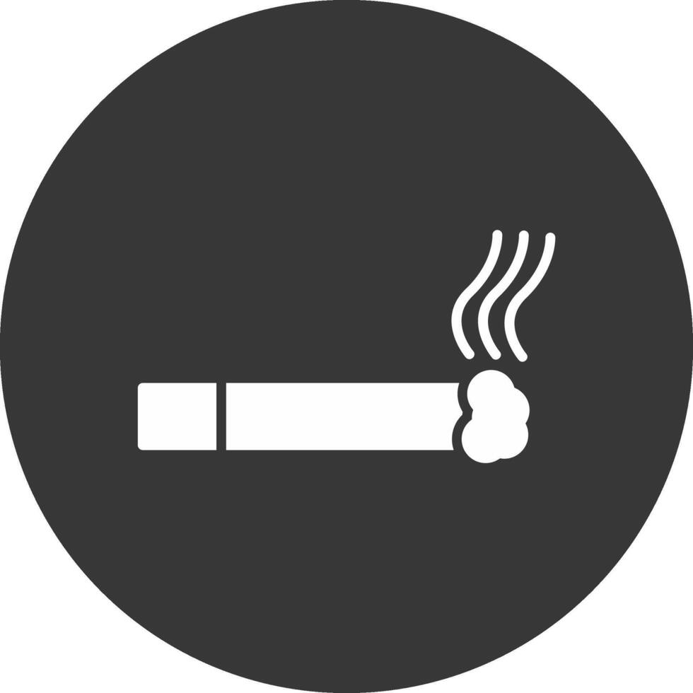 ícone invertido de glifo de cigarro vetor