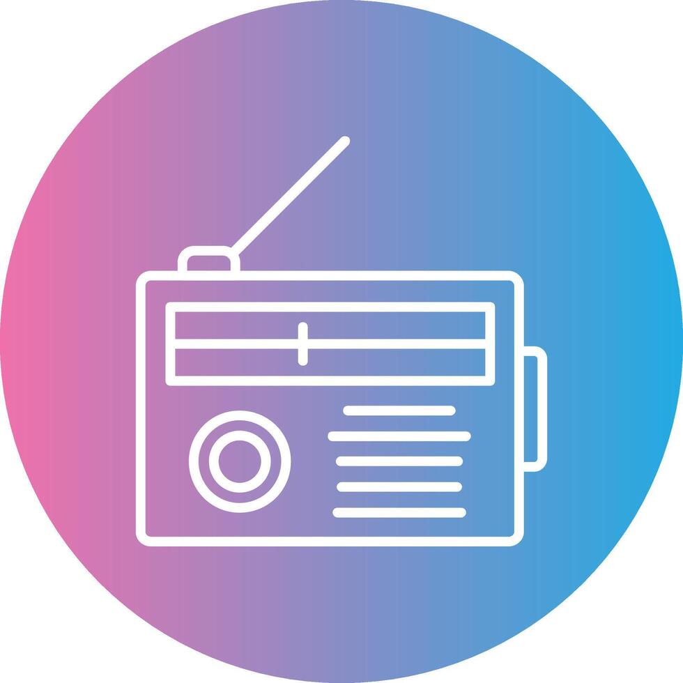 rádio linha gradiente círculo ícone vetor