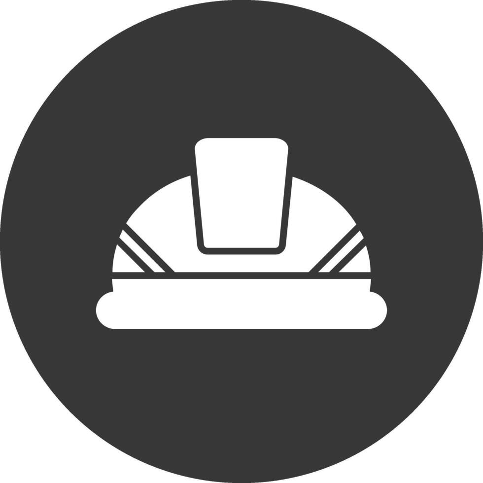 ícone invertido de glifo de capacete de construção vetor