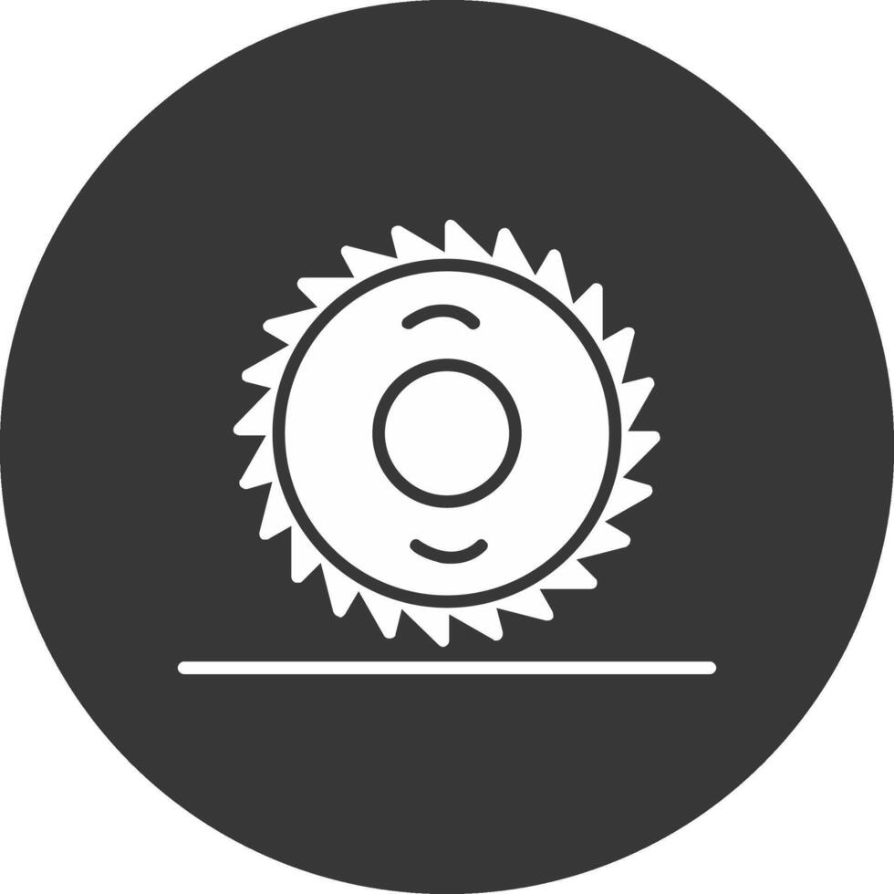 circular Serra glifo invertido ícone vetor