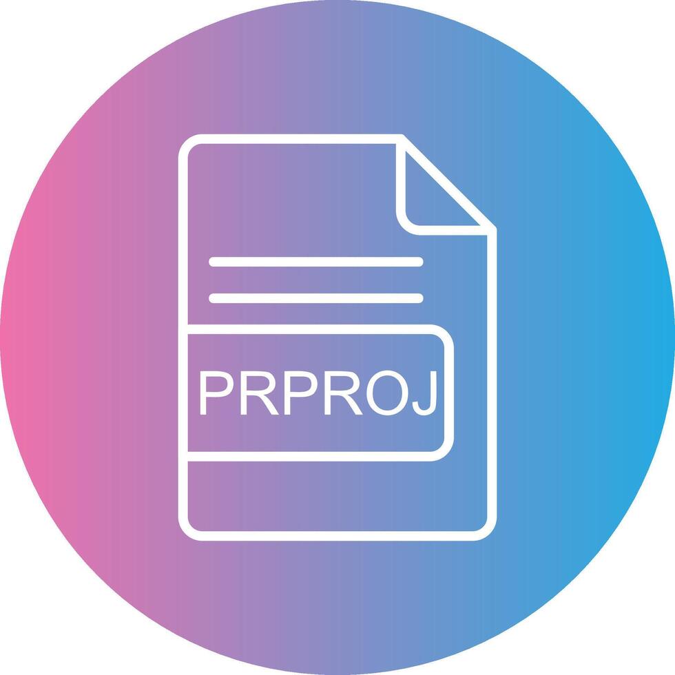 prproj Arquivo formato linha gradiente círculo ícone vetor