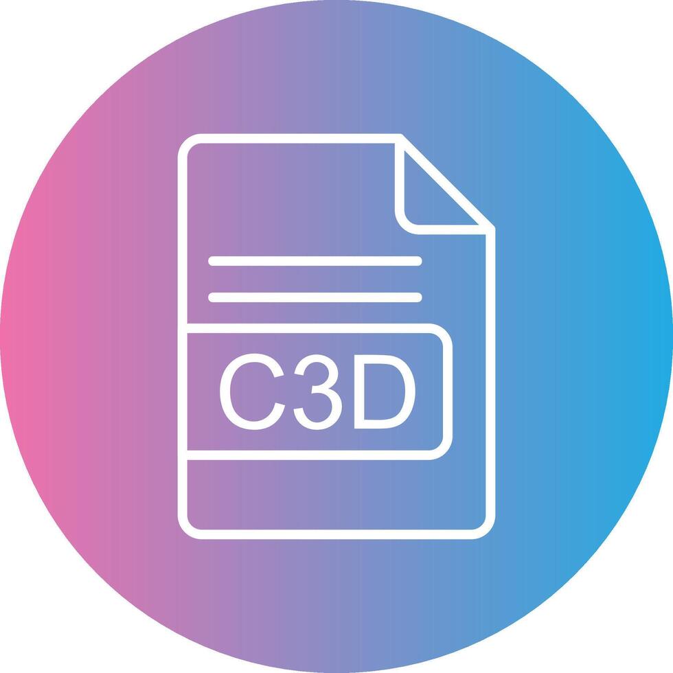 c3d Arquivo formato linha gradiente círculo ícone vetor