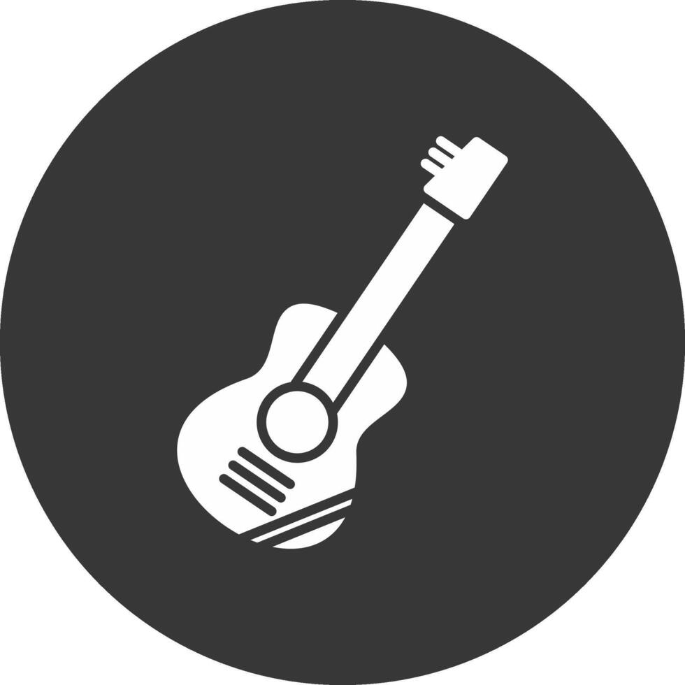 ícone invertido de glifo de guitarra vetor