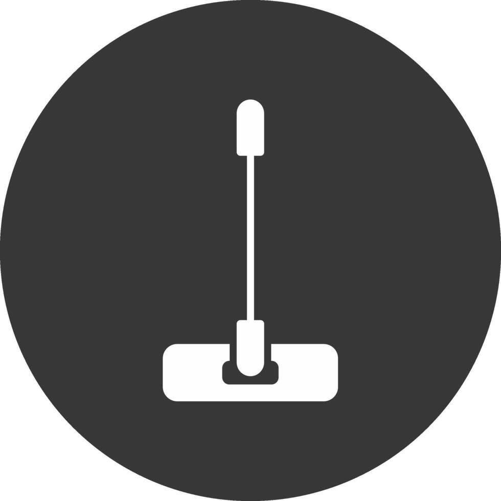 ícone invertido de glifo de esfregão vetor