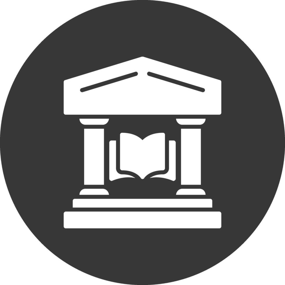 ícone invertido de glifo de biblioteca vetor