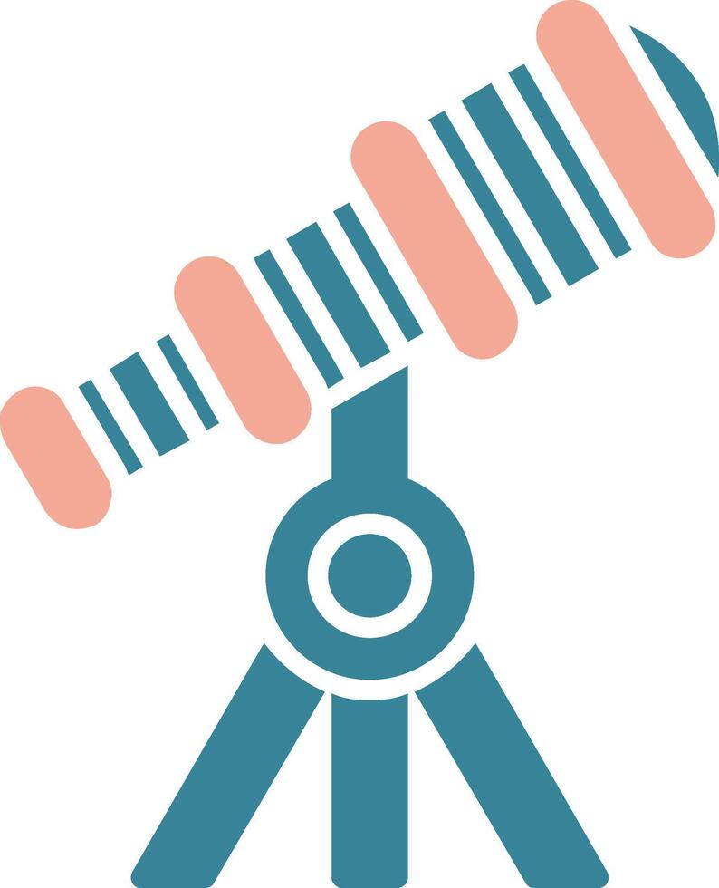 ícone de duas cores de glifo de telescópio vetor