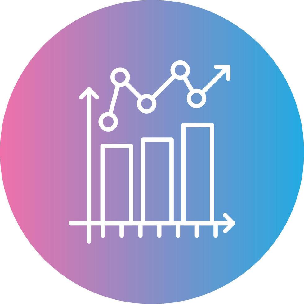 Barra gráfico linha gradiente círculo ícone vetor