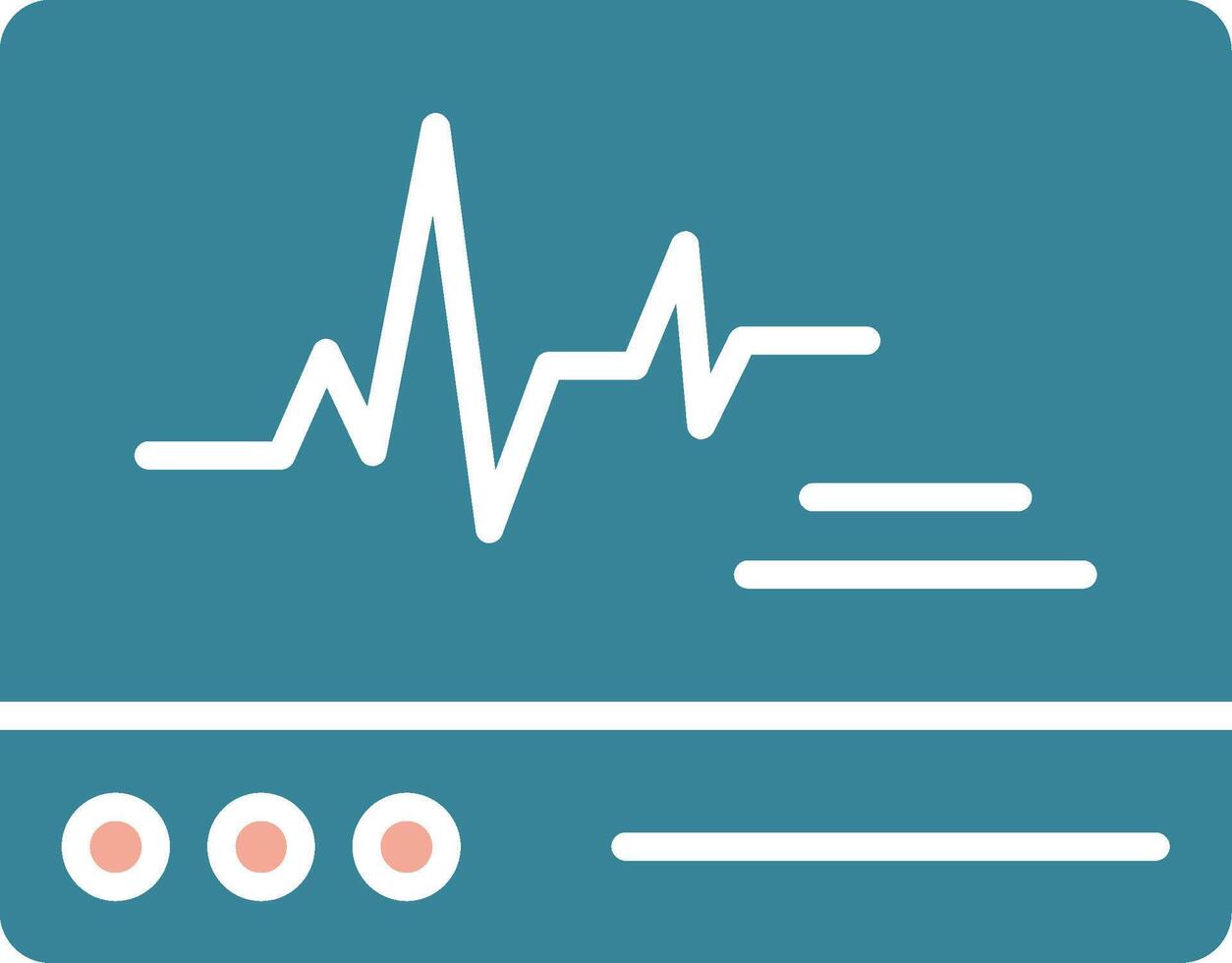 ecg monitor glifo dois cor ícone vetor