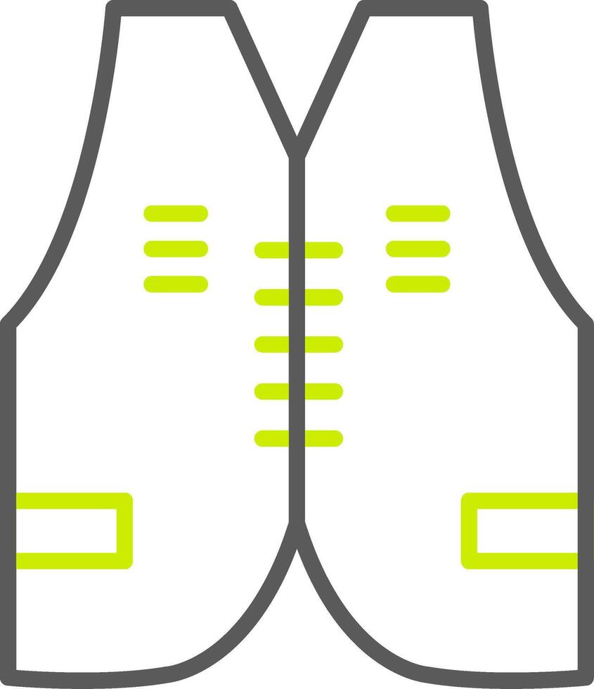 ícone de duas cores de linha de colete vetor